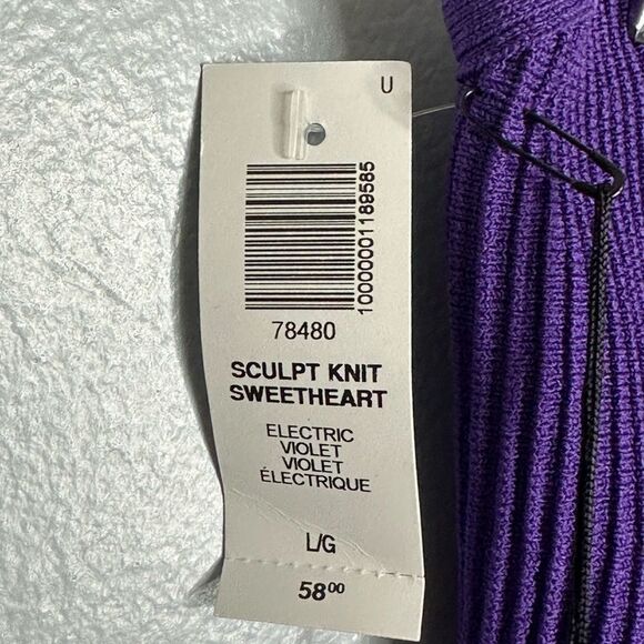 Babaton Sculpt Knit Sweetheart Top L Violet Purple NWT Versatile Flattering - Picture 4 of 4